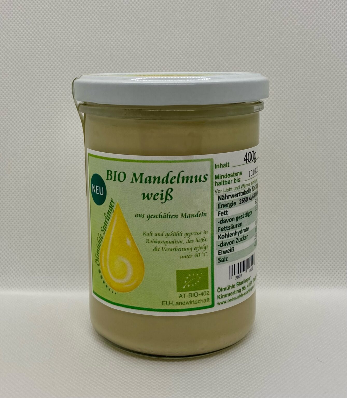 Bio Mandelmus weiß - Ölmühle Starlinger
